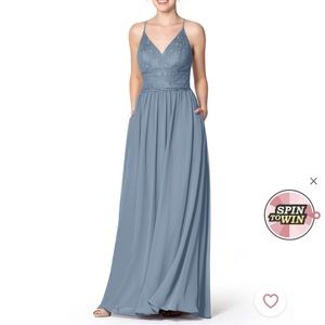 Azazie Inga in Dusty Blue - A6